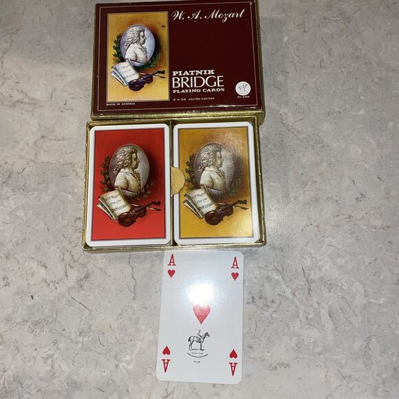 Vintage Piatnik BRIDGE W.A. MOZART double Deck Playing Cards #2209 Austria - Picture 1 of 5